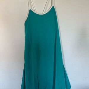 Nautica Competition Athletic Dress Ceramic Teal Strappy Tennis Dress L NWT